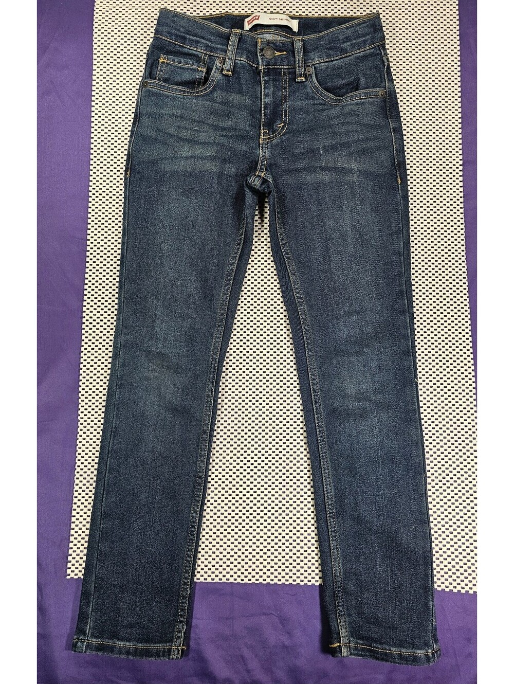 Levi’s 510 Skinny Jeans Boys Size 8 Reg 24x25 Stretch Denim Dark Wash